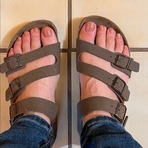 Birkenstock Triple Buckle Sandals in Olive